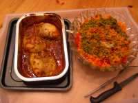 Hähnchenbrust und Salat