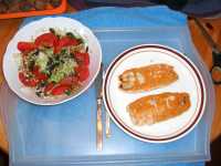 Salatmix mit Seelachs