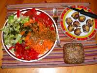 Salatvariationen Maronen
