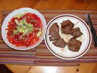 Minutensteaks Salatteller