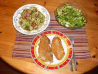 Rosenkohlsalat Salatherz Schnitzel