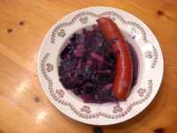Rotkohl Rindswurst